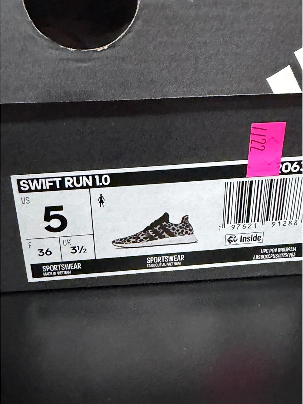 Size 5 - Adidas Women’s Swift Run 1.0 “Animal Print”